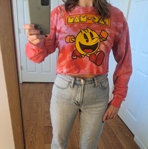 Pacman tie dye medium long sleeve tee